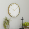 CosmoLiving by Cosmopolitan 20" Gold Glass Wall Clock with Gold Accents